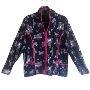 Vintage Morgan Cole Jacket Novelty Full Zip Black Unique Artsy Fashion G…